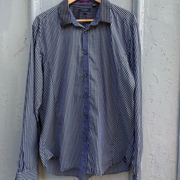 Ted Baker Other - Ted Baker London Blue check collard shirt Ted size 6
